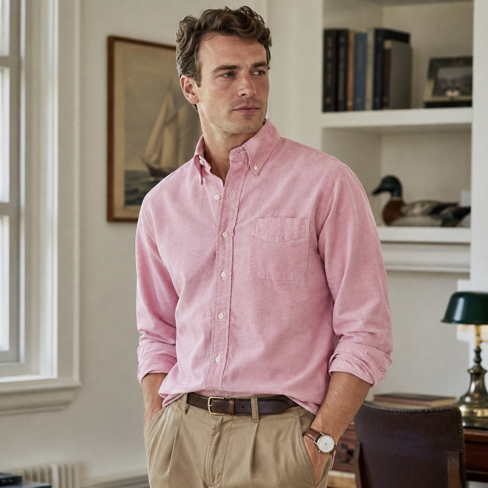 Gitman Bros Oxford Button Down Shirt Made USA Pink Cotton Men's Large 16.5/34